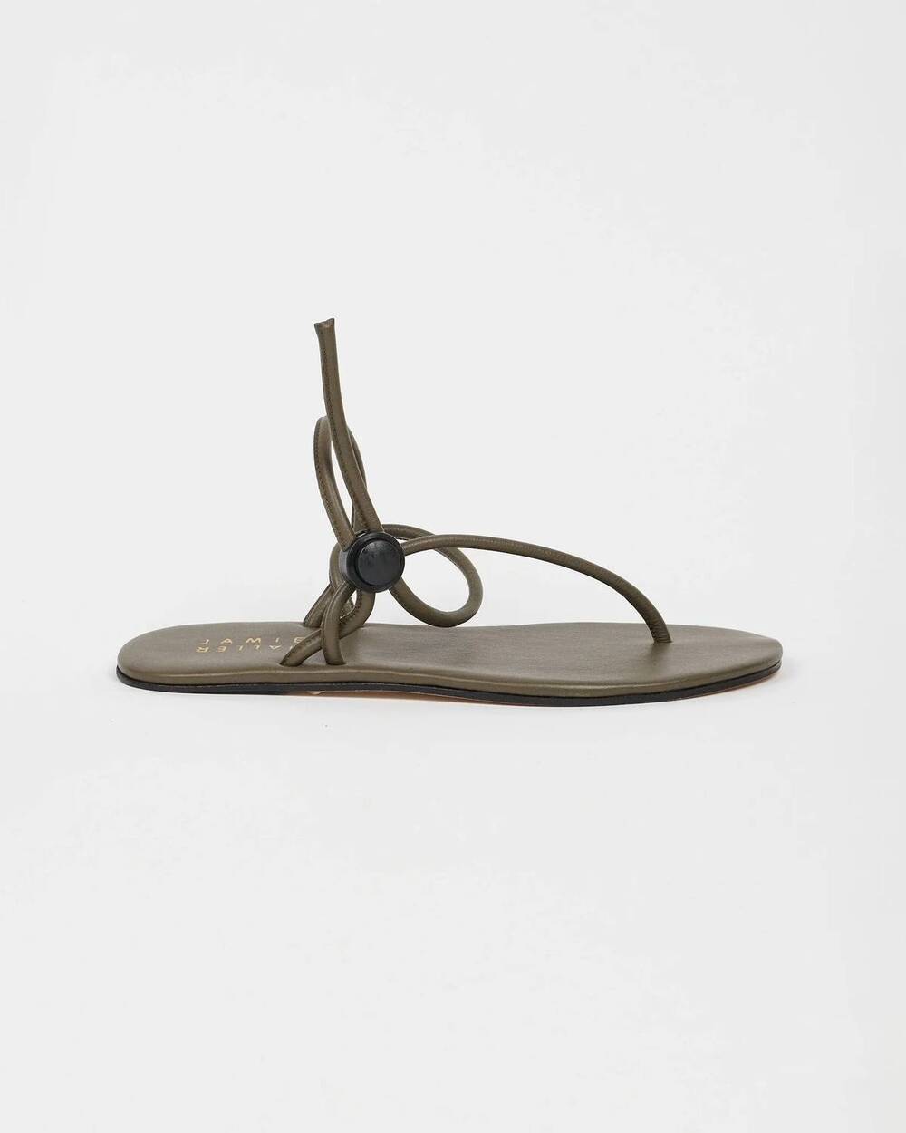 NEW JAMIE HALLER women's string theory sandal in olive